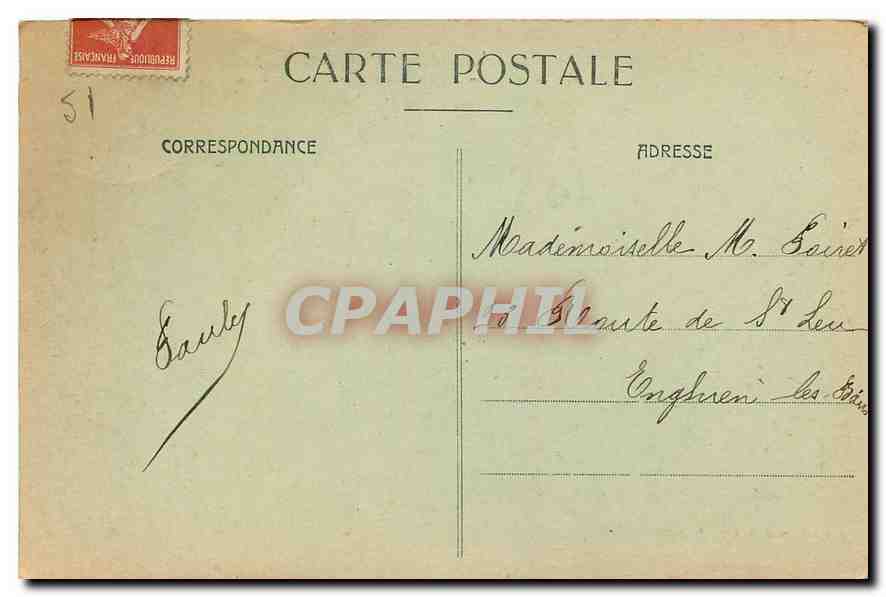 Le Bombardement en Champagne — Epernay, Rue du Commerce, Hôtel Raoult-Chandon — J. Braquequemart, lib. édit., Epernay — Rückseite
