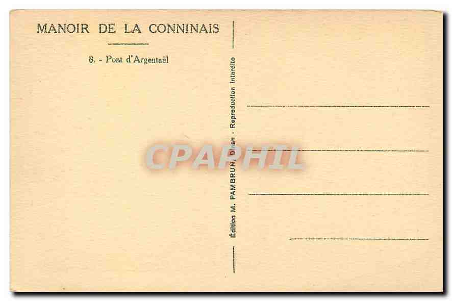 Dinan - Castillo de la Conninais — Edición M. Pambrun, Pont d'Argentaël — Reverso