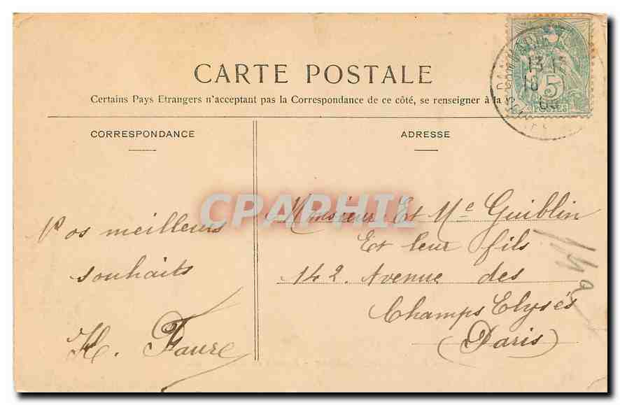 Palais de Fontainebleau — Berceau du Roi de Rome — Éditeur A. T. G. Paris, n° 267 — Rückseite