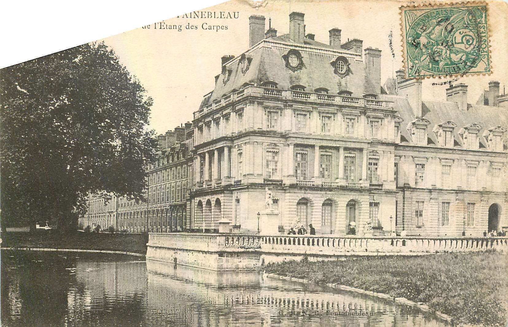 Château de Painebleau — Vue de l'Étang des Carpes — Éditeur : P. Fontaine, Dourdan - Recto