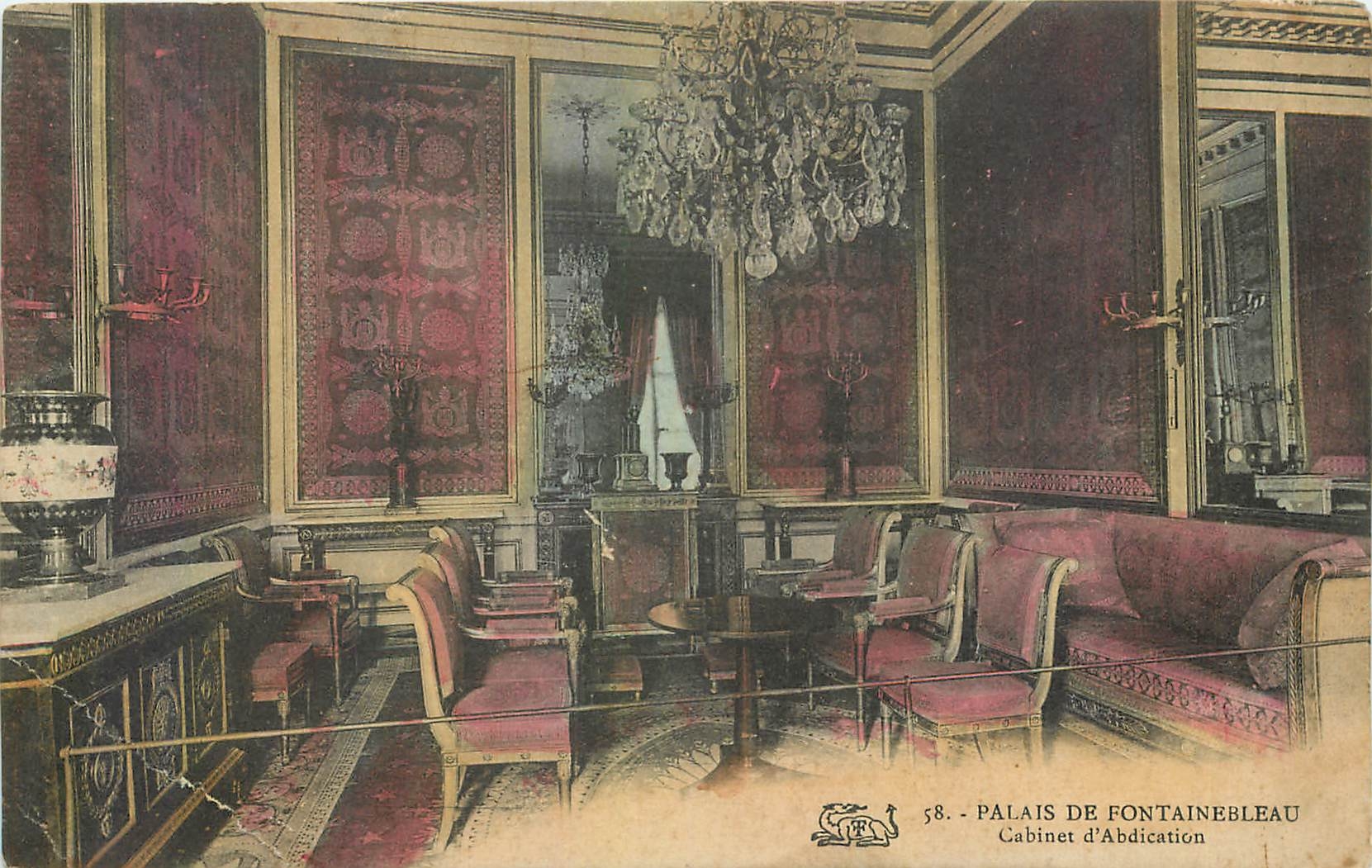 Schloss Fontainebleau — Cabinet d'Abdication — unbekannter Verlag, Nr. 58