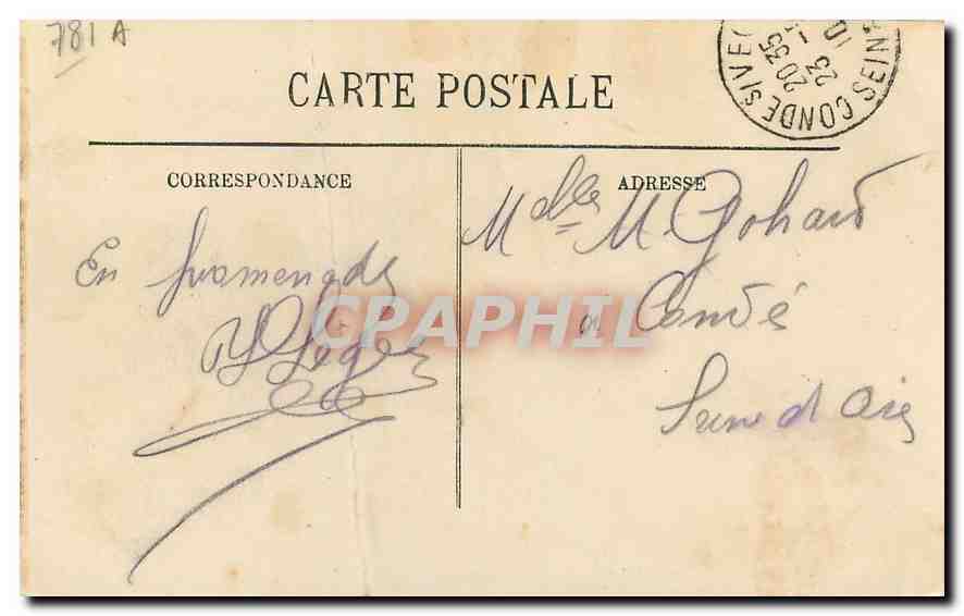 Rambouillet — Le Parc — Le Château, pris des Canaux — LL. — Rückseite