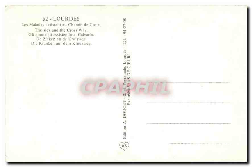 Lourdes — Chemin de Croix — Édition A. DOUCET — Rückseite