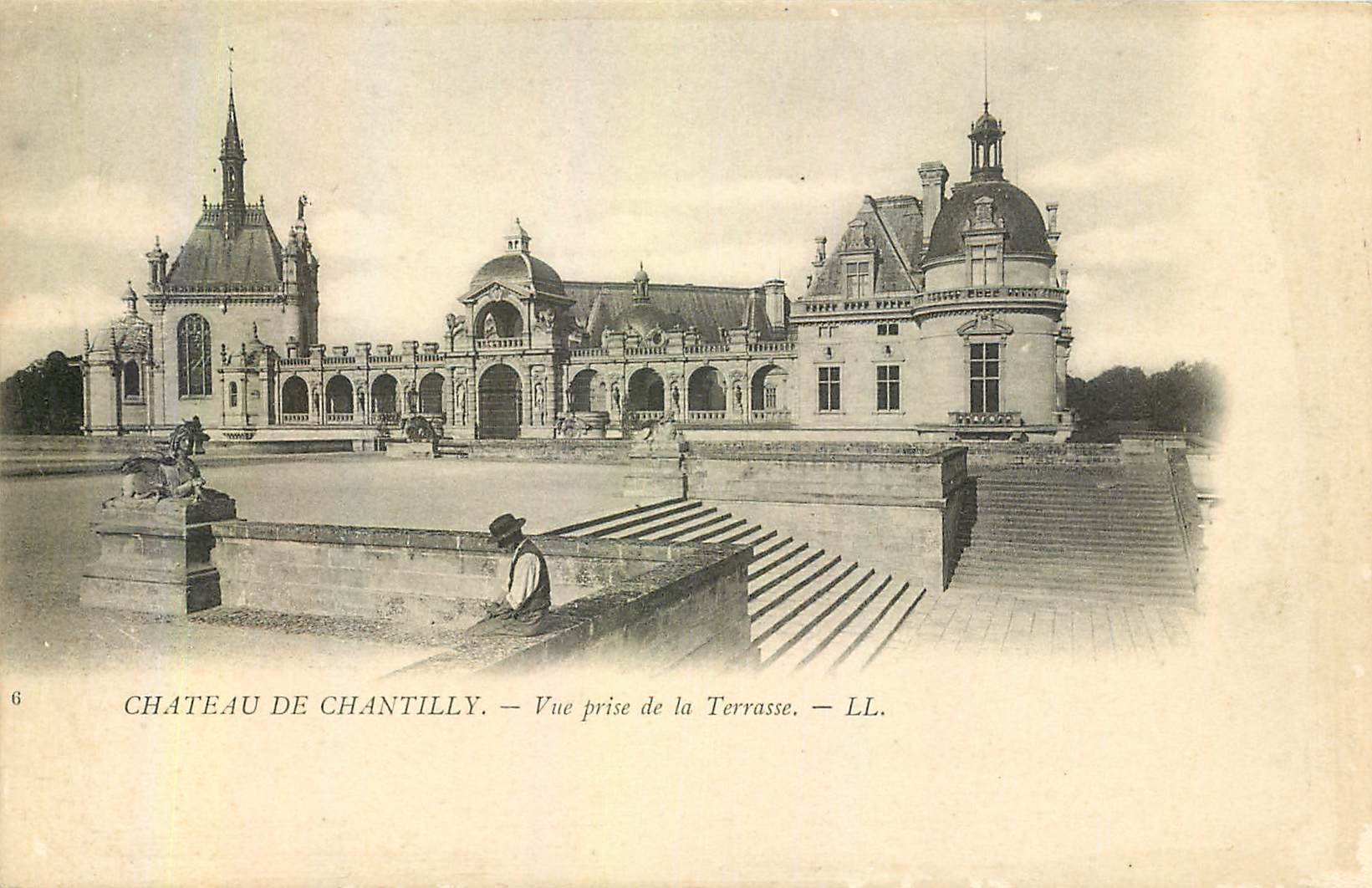 CPA Chateau de Chantilly vue prise de la Terrasse 