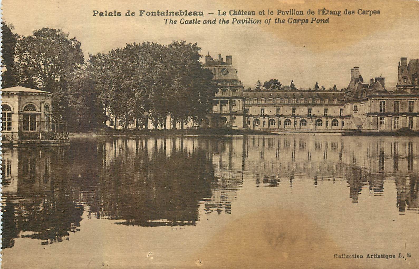 Palast von Fontainebleau — Schloss und Pavillon des Koi-Teichs — Künstlerische Sammlung L. M.