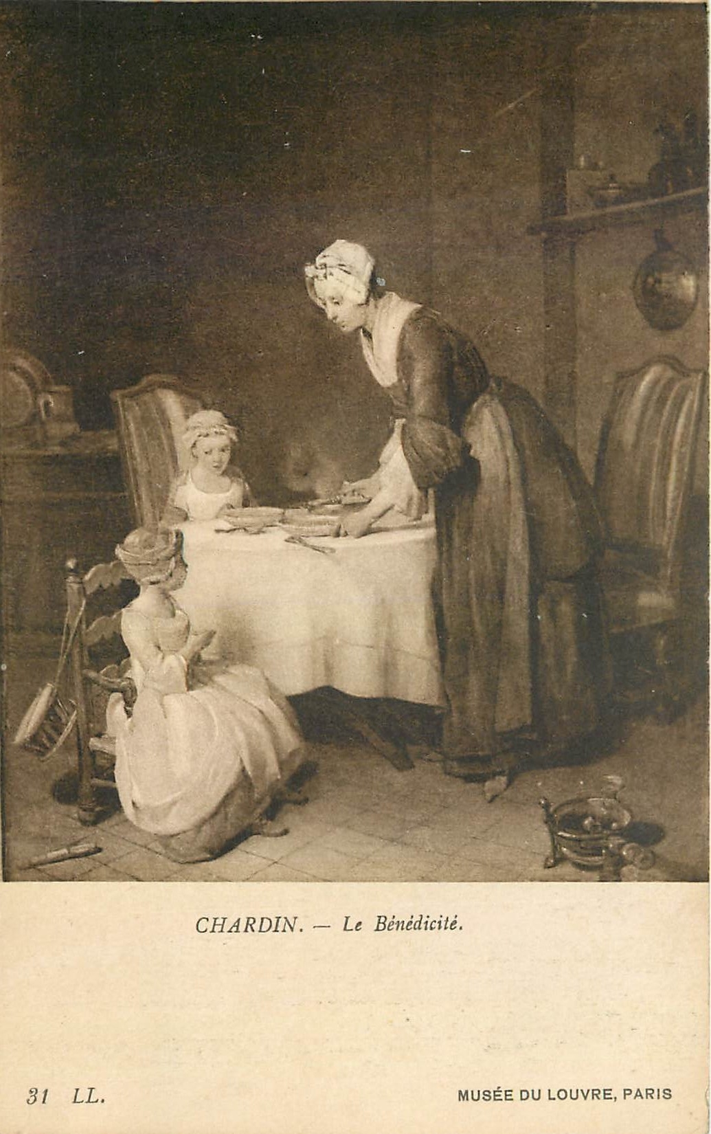 CPA Chardin Le Benedicite Musee du Louvre Paris 