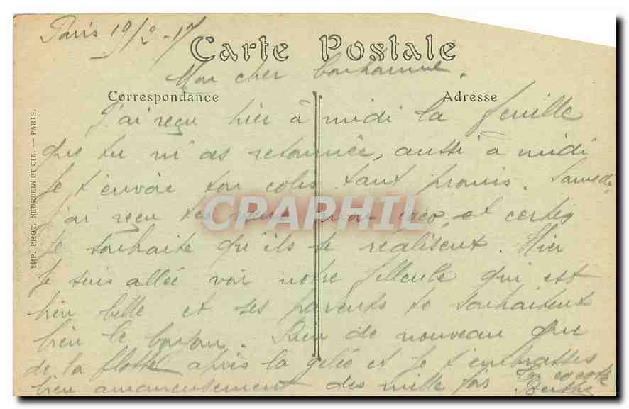CPA Paris L'Ecole Polytechnique  — Rückseite