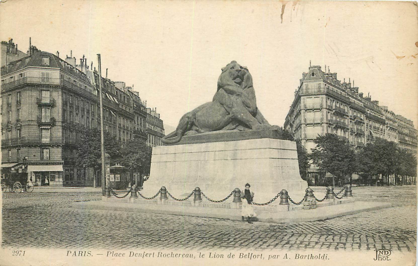 CPA Paris Place deniert Rochereau le Lion de Belfort 