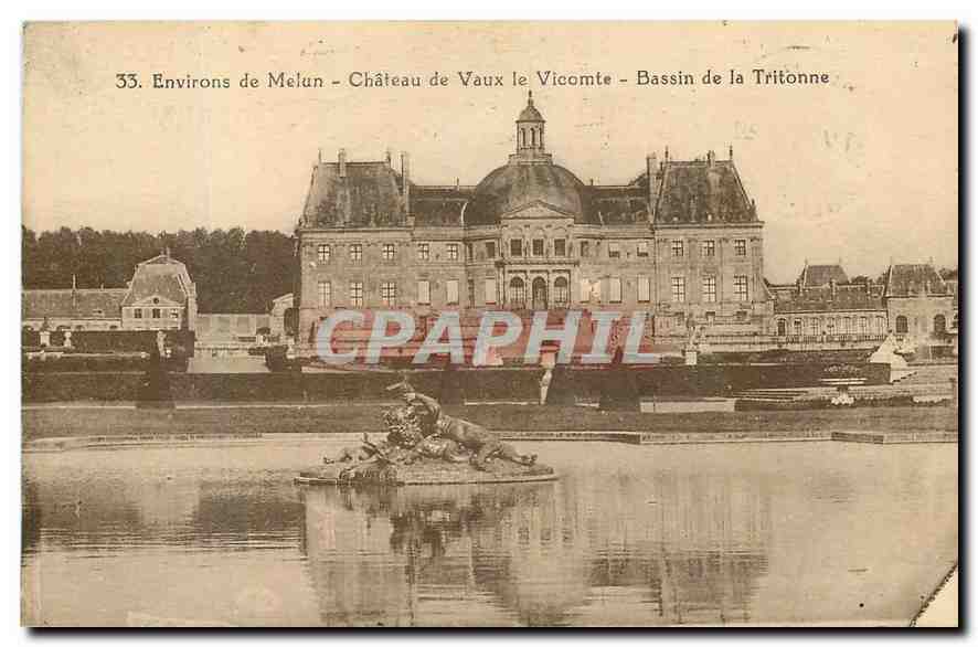 CPA Environs de Melun Chateau de Vaux le Vicomte Bassin de la Tritonne 