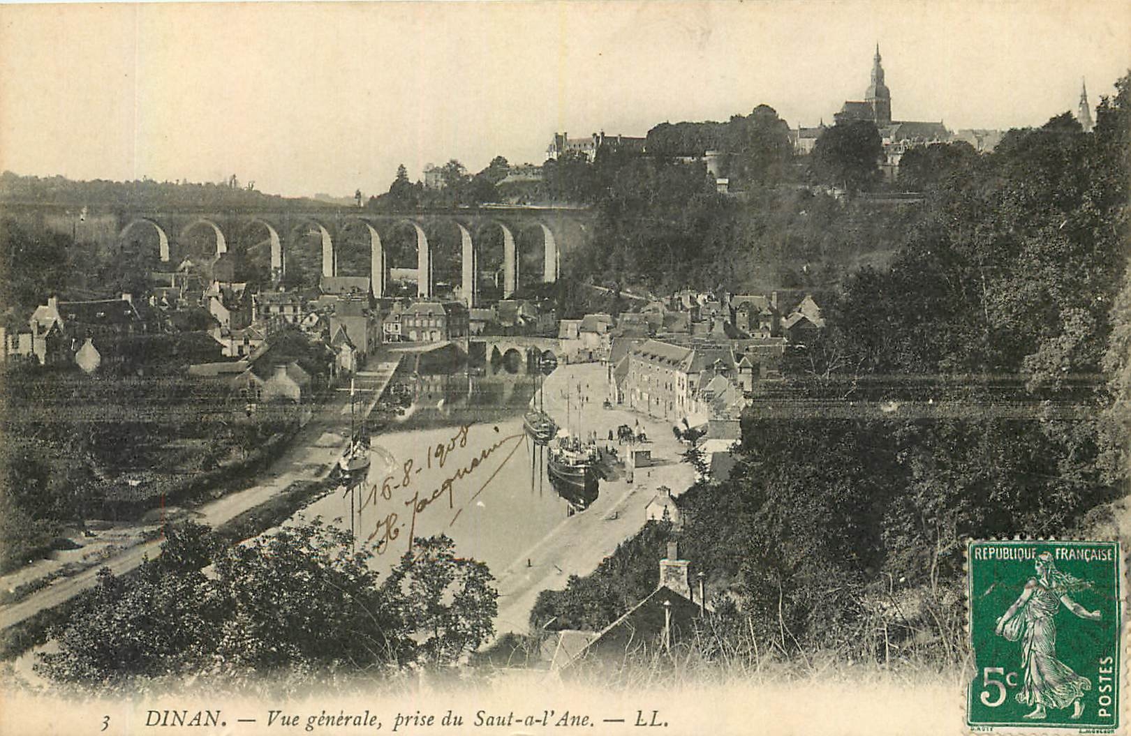 Dinan — Vue générale, prise du Saut-a-l'Ane — LL.