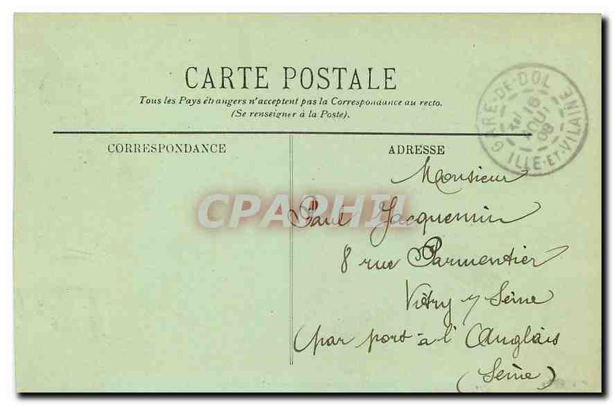 Dinan — Vue générale, prise du Saut-a-l'Ane — LL. — Rückseite