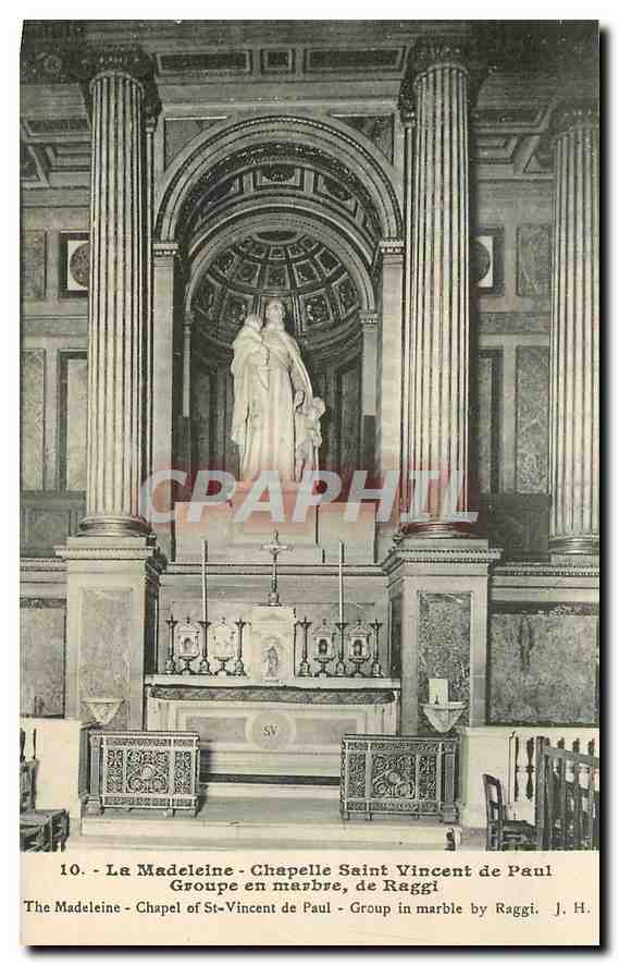 CPA La Madeleine Chapelle Saint Vincent de paul Groupe en marbre de Raggi 