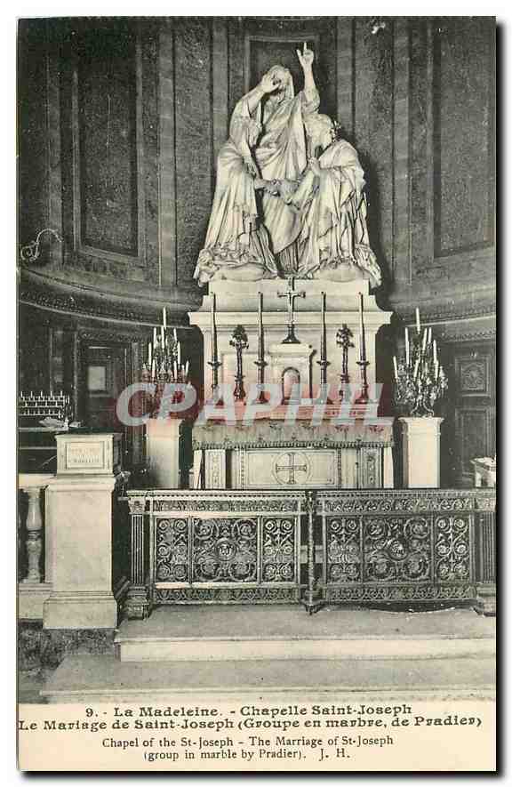 CPA La Madeleine Chapelle Saint Joseph le mariage de Saint Joseph Groupe en marbre de Pradier 