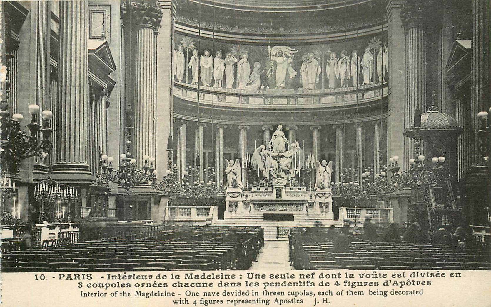 CPA Paris interieur de la Madeleine une seule nef dont la voute est divisee 