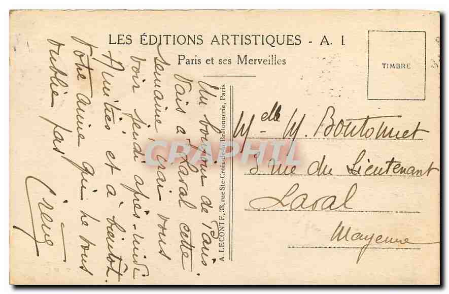 CPA Paris Chambre des Deputes  — Verso