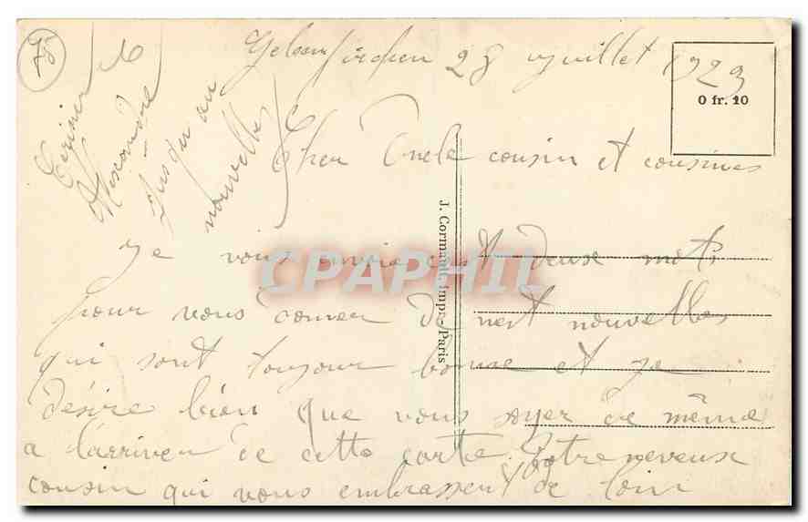 CPA Paris Le Pont Alexandre III  — Verso