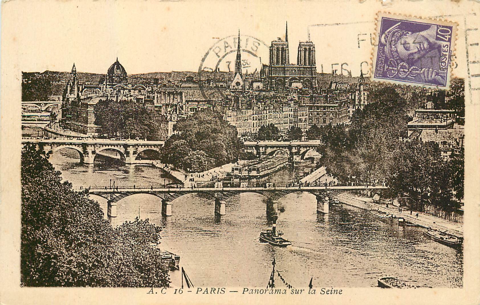 CPA Paris Panorama sur la Seine 