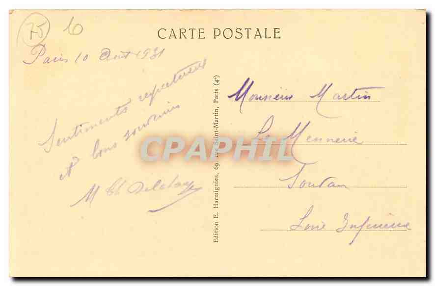 CPA Paris La rue Royale et l'Eglise de la Madeleine  — Verso