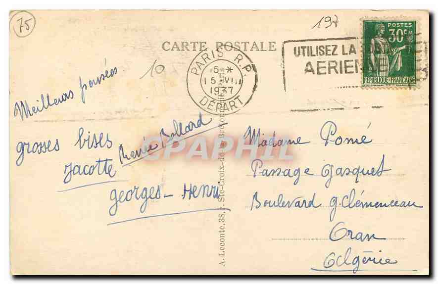 CPA Paris Le Petit Palais  — Verso