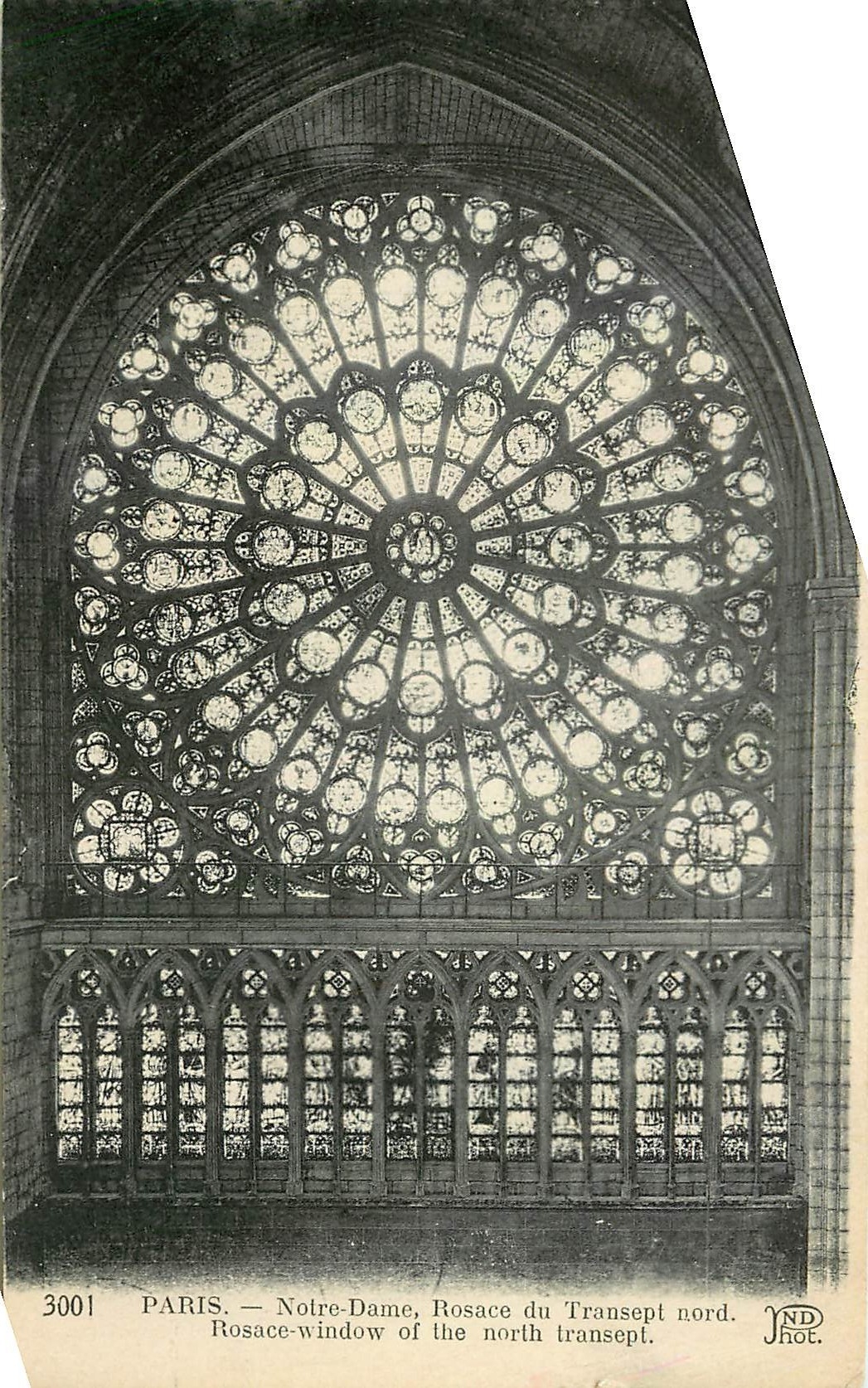 CPA Paris Notre Dame Rosace du Transept nord 