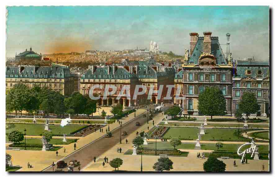 CPA Paris et ses merveilles la butte Montmartre vue du Palais du louvre 