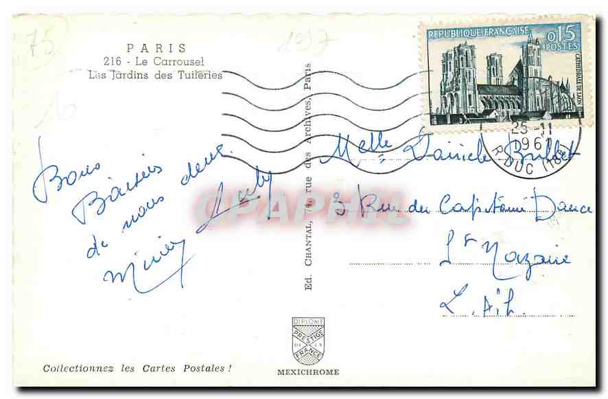 CPA Paris le Carrousel les jardins des tuileries  — Rückseite