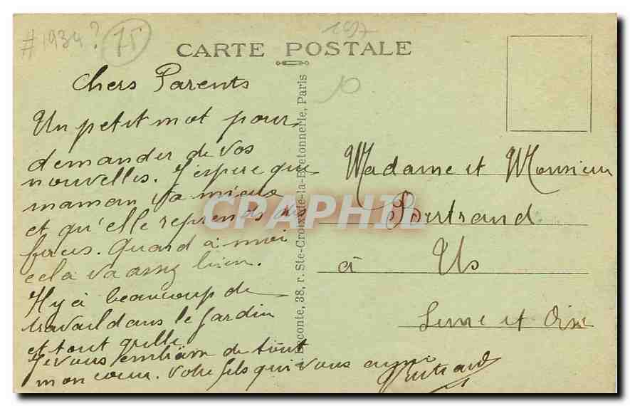 CPA Paris La Tombe du Soldat Inconnu  — Rückseite