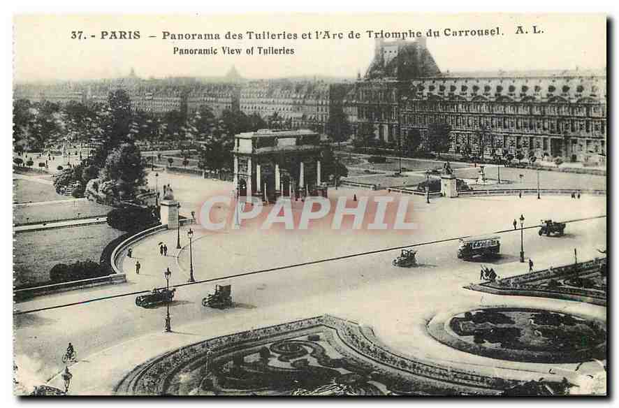 CPA Paris Panorama des Tuileries et l'Arc de Triomphe du Carrousel 