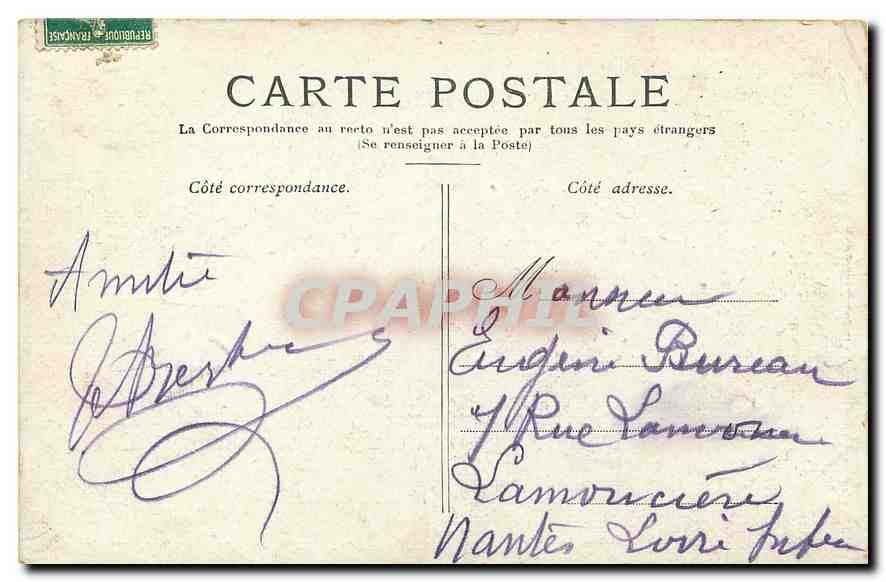 CPA Paris La Place de la Concorde  — Rückseite
