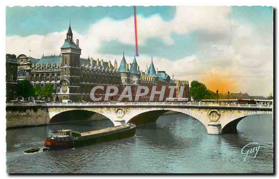 CPA Paris et ses merveilles la Seine le pont au Change et le palais de Justice Conciergerie 