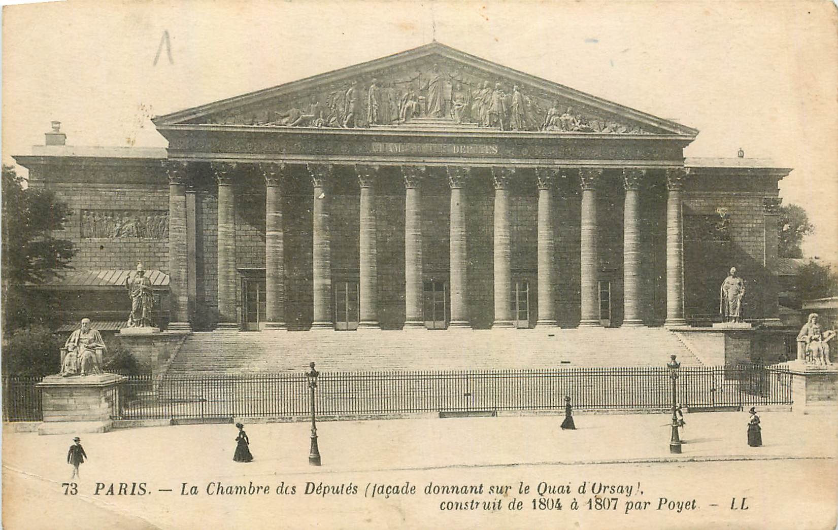 CPA Paris la chambre des Deputes facade donnant sur le Quai d'Ursay construit de 1804 a 1807 par Poy