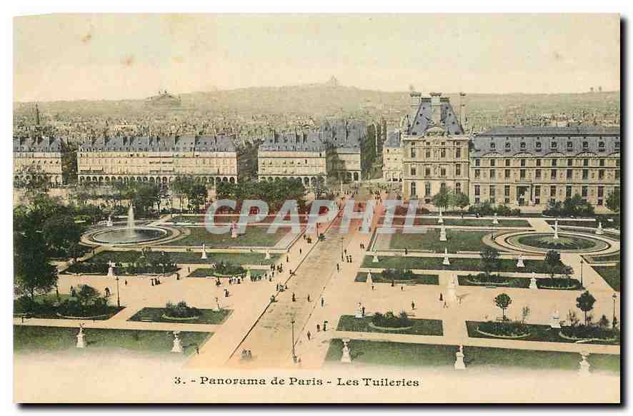 CPA Panorama de Paris les tuileries 