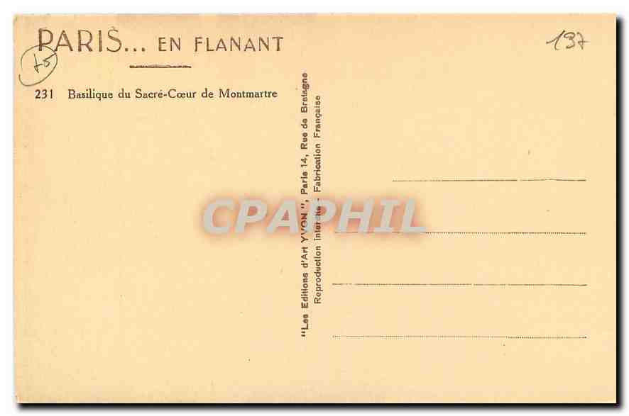 CPA Paris en flanant Basilique du Sacre Coeur de Montartre  — Rückseite