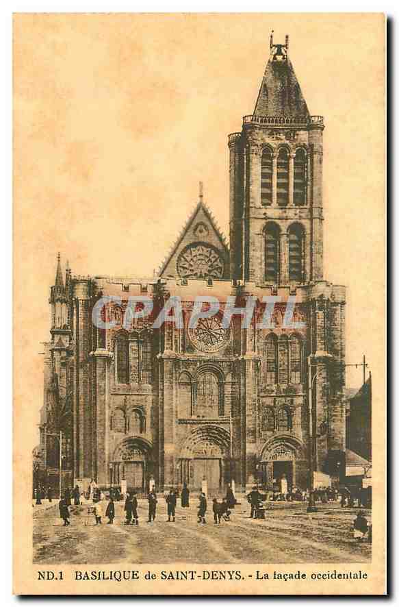 CPA Basilique de Saint Denys la facade occidentale 
