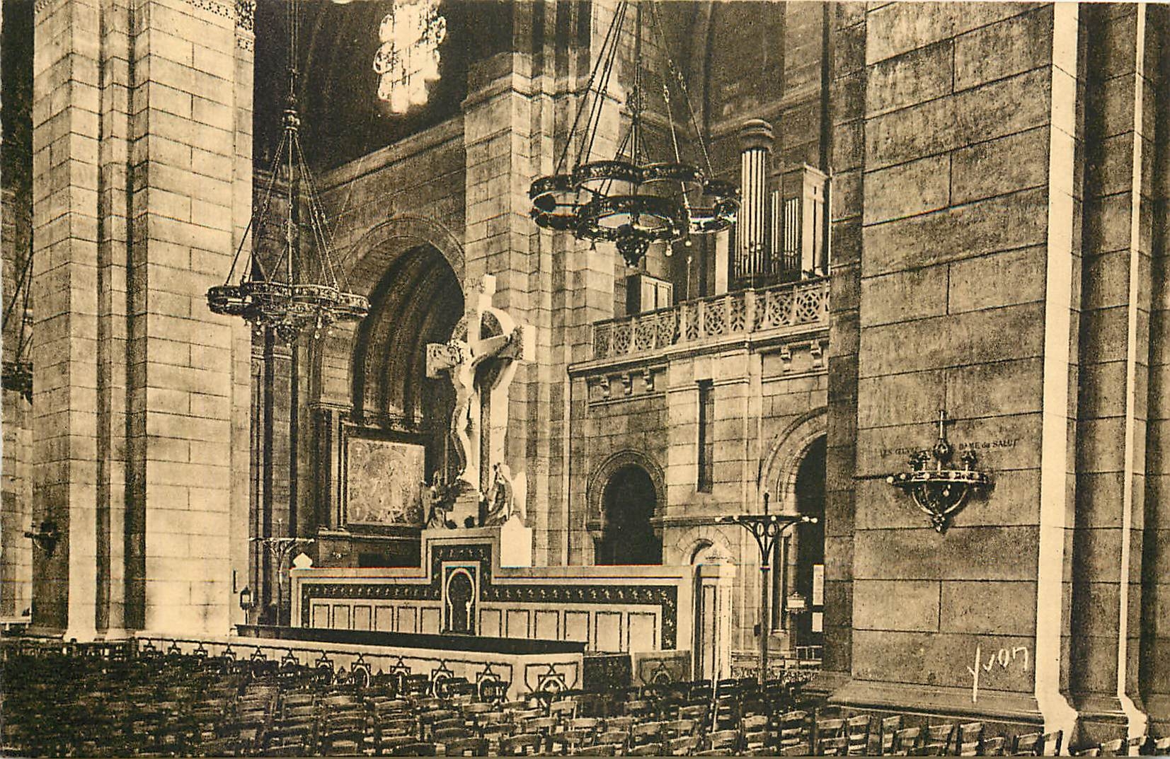 CPA Paris en flanant Basilique du Sacre Coeur de Montmartre le Banc d'oeuvre 
