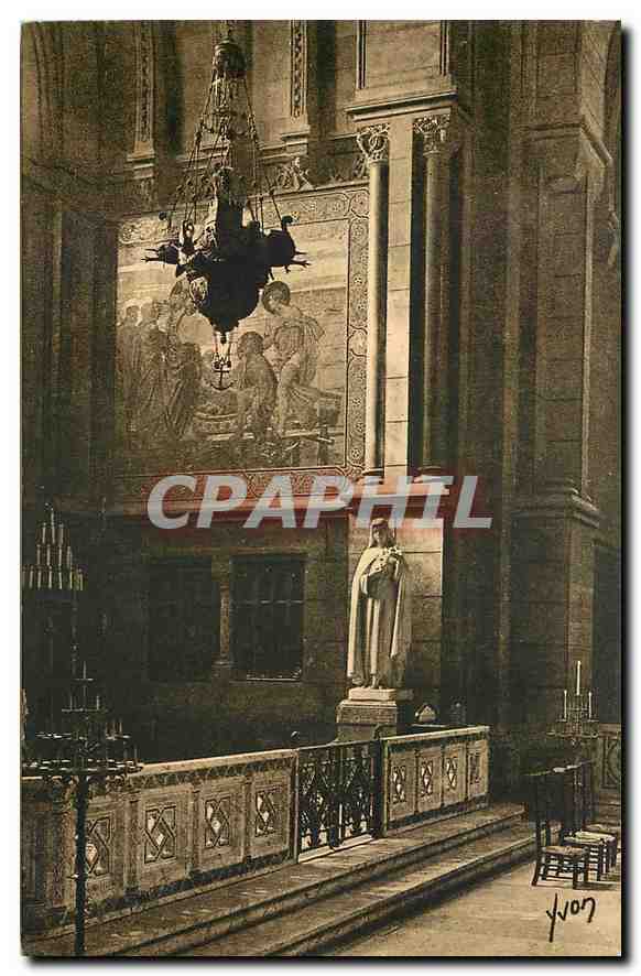 CPA Paris en flanant Basilique du Sacre Coeur de Montmartre Chapelle de la Marine et Statue de Saint