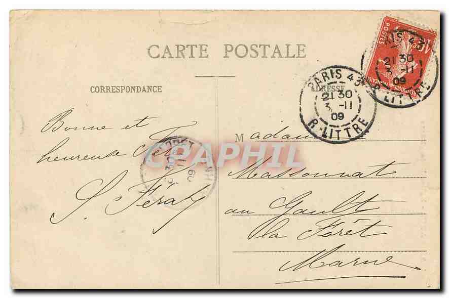 CPA Paris Eglise Notre Dame  — Verso
