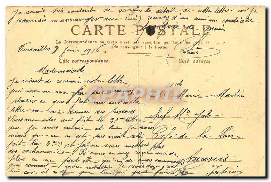 CPA Paris la Madeleine  — Rückseite