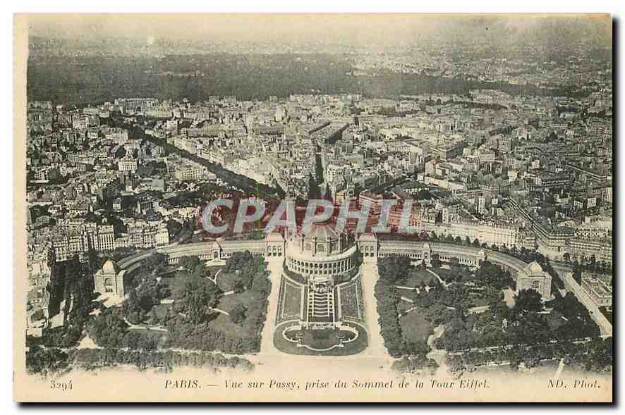 CPA Paris vue sur Passy prise du Sommet de la Tour Eiffel 