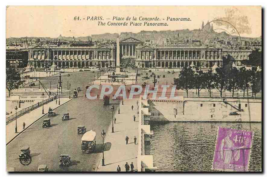 CPA Paris Place de la Conrcorde panorama 