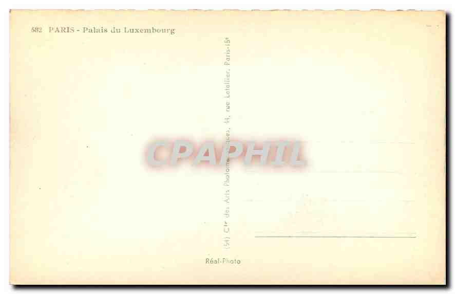 CPA Paris Palais du Luxembourg  — Verso