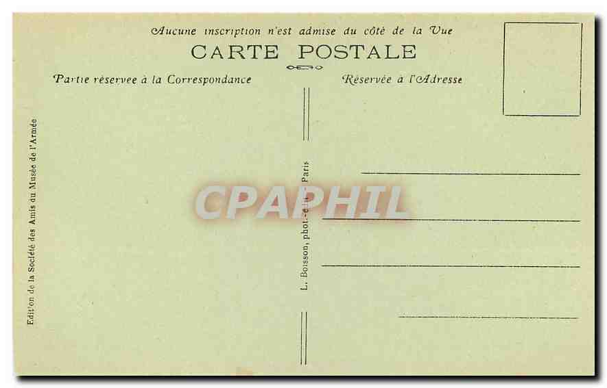 CPA Paris Hotel des Invalides Cour d'Honneur  — Rückseite