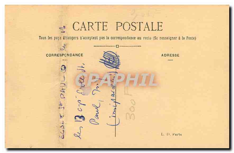 CPA Paris la Madeleine  — Verso