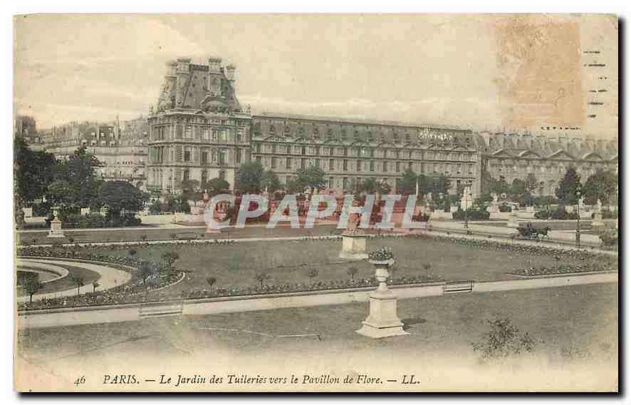 CPA Paris Le Jardin des Tuileries vers le Pavillon de Frole 