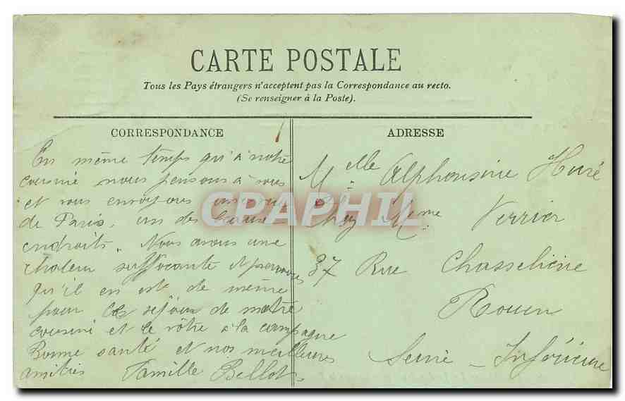 CPA Paris Le Jardin des Tuileries vers le Pavillon de Frole  — Verso