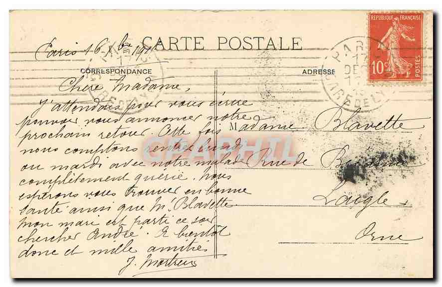 CPA Paris Porte St Martin  — Rückseite