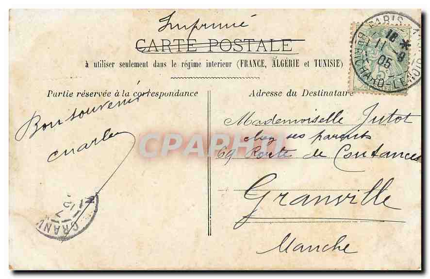 CPA Paris L'Hotel des Invalides  — Rückseite