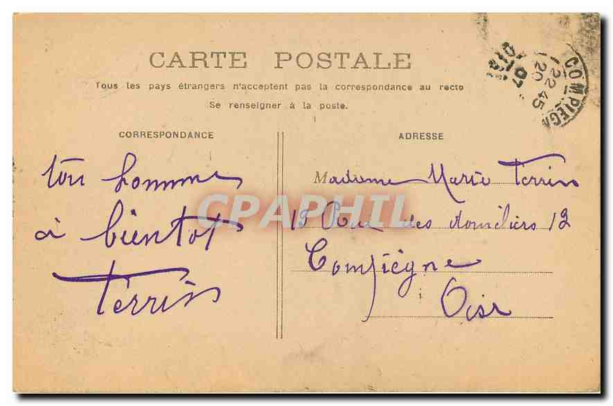 CPA Paris Eglise Saint Augustin  — Verso