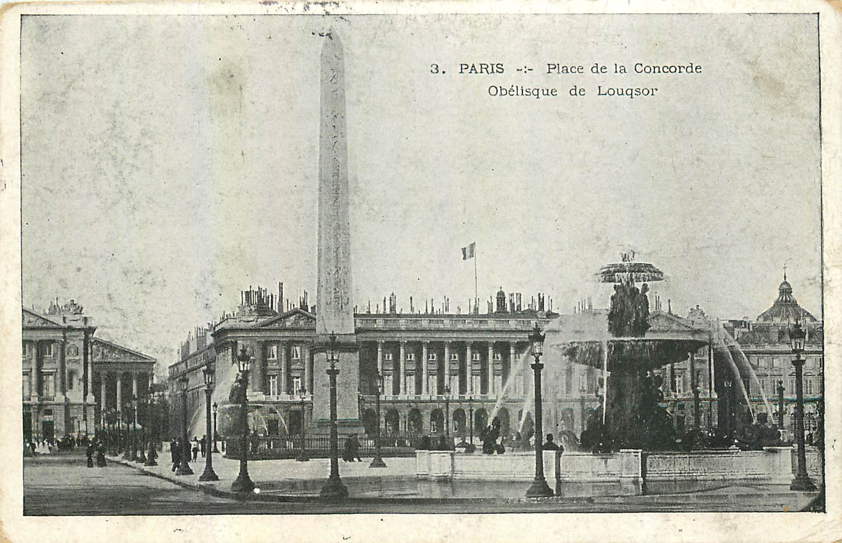 CPA Paris Place de la Concorde Obelisque de Louqsor 