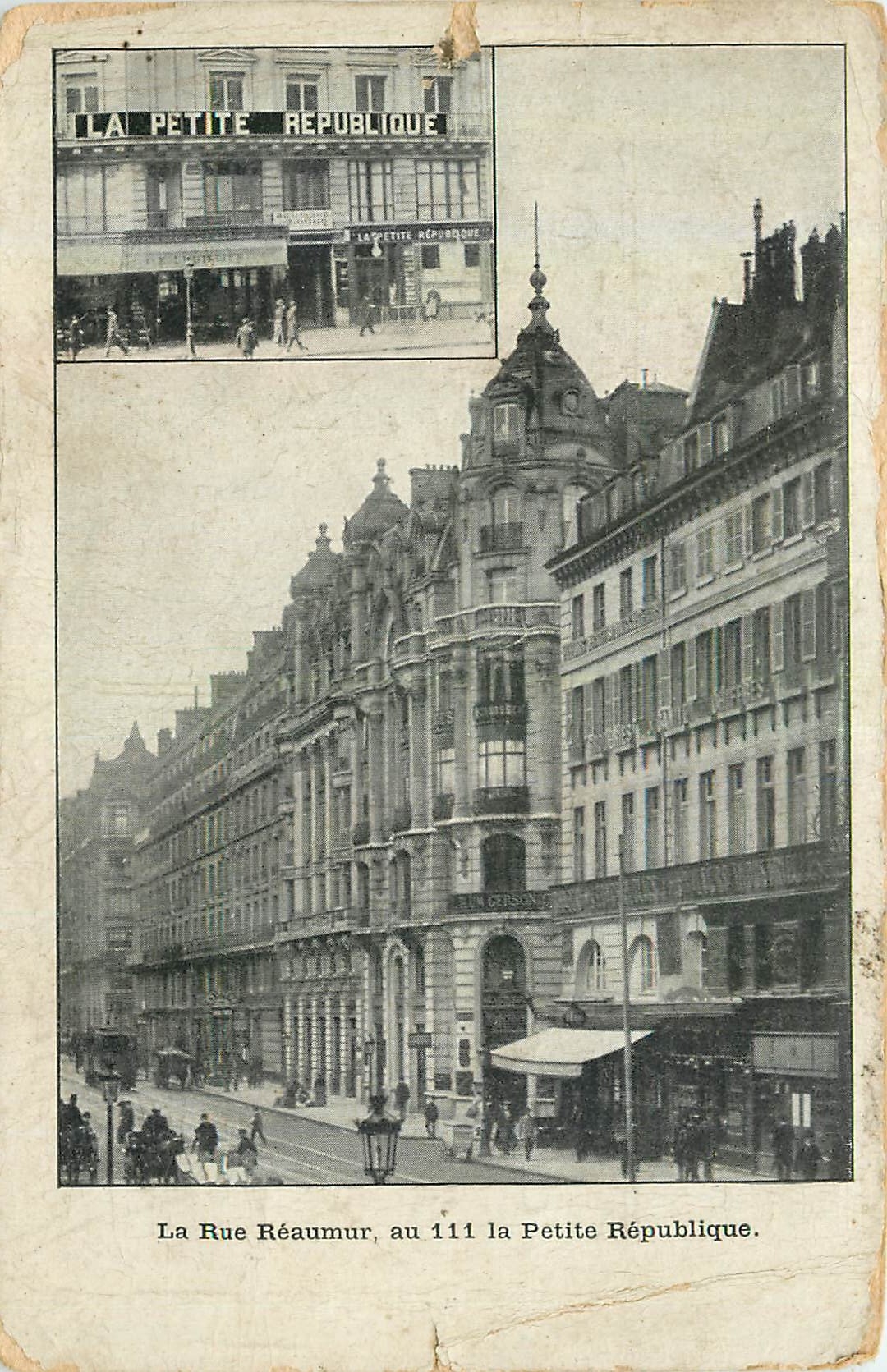 CPA La Rue Reaumur au 111 la Petite Republique Journal